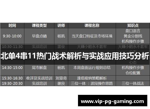 北单4串11热门战术解析与实战应用技巧分析