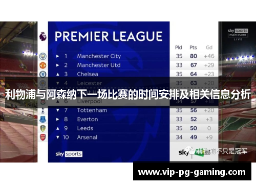 利物浦与阿森纳下一场比赛的时间安排及相关信息分析