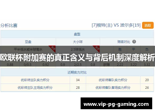 欧联杯附加赛的真正含义与背后机制深度解析 欧联杯附加赛的真正含义与背后机制深度解析